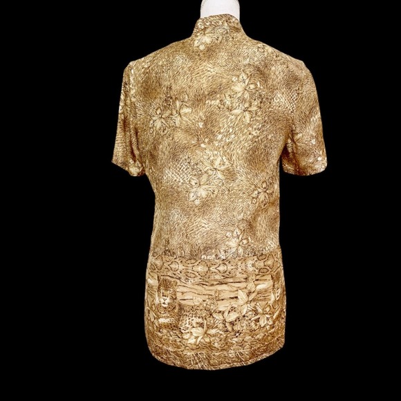 Vintage 90’s Silk Leopard Python Jungle Print Blouse Small - Picture 6 of 11